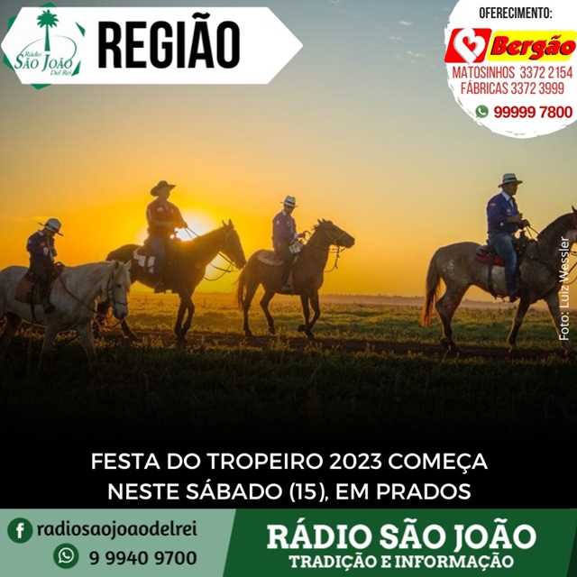 Prados: Festa do Tropeiro para valorizar cultura e tradições