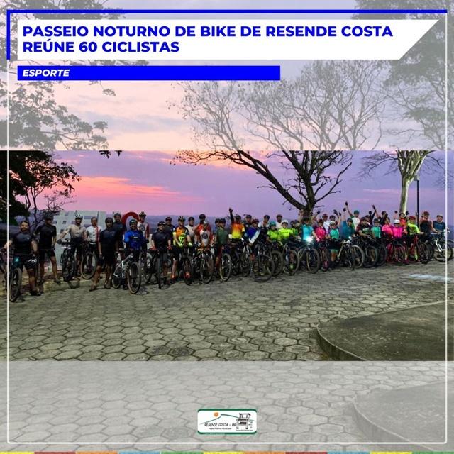 Resende Costa: passeio noturno de bike reúne 60 ciclistas