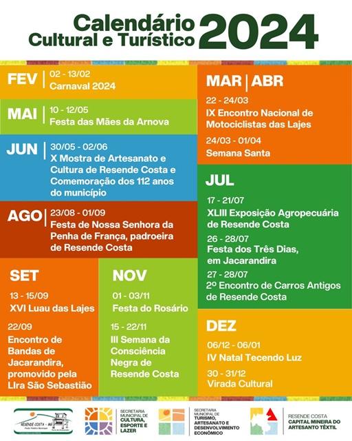 Resende Costa: calendário cultural e turístico de 2024