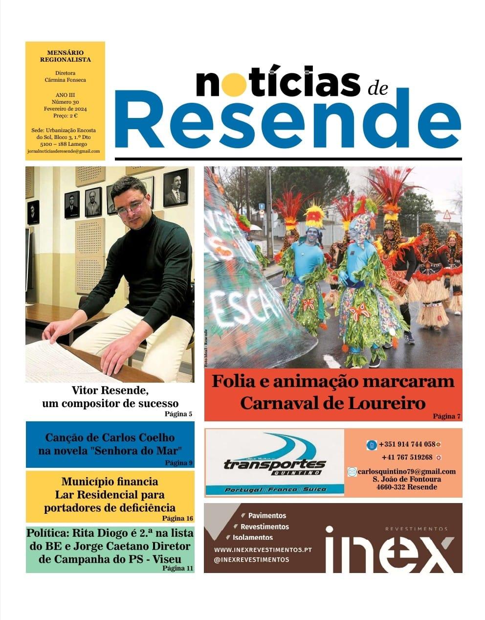 Carnaval de Loureiro e outros destaques da edição de Fev do Notícias de Resende