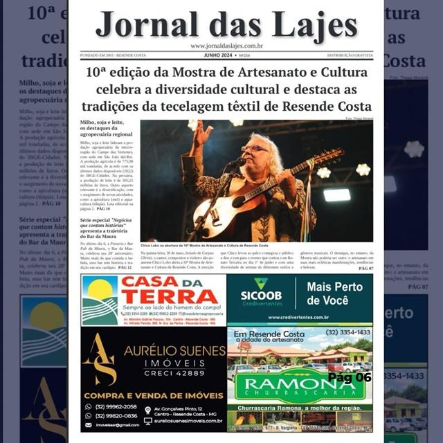 Resende Costa: destaques de capa da edição de junho/2024 do Jornal das Lajes