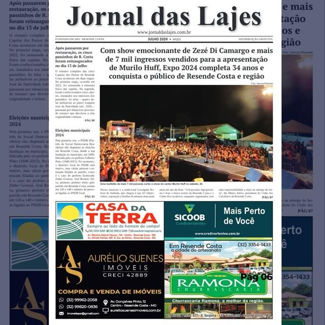 Resende Costa: os destaques da edição de julho/2024 do Jornal das Lajes