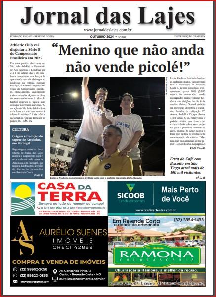 Resende Costa: destaques de capa da edição de outubro/2024 do Jornal das Lajes