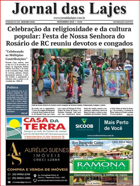 Resende Costa: Festa do Rosário, destaque da edição de novembro do Jornal das Lajes