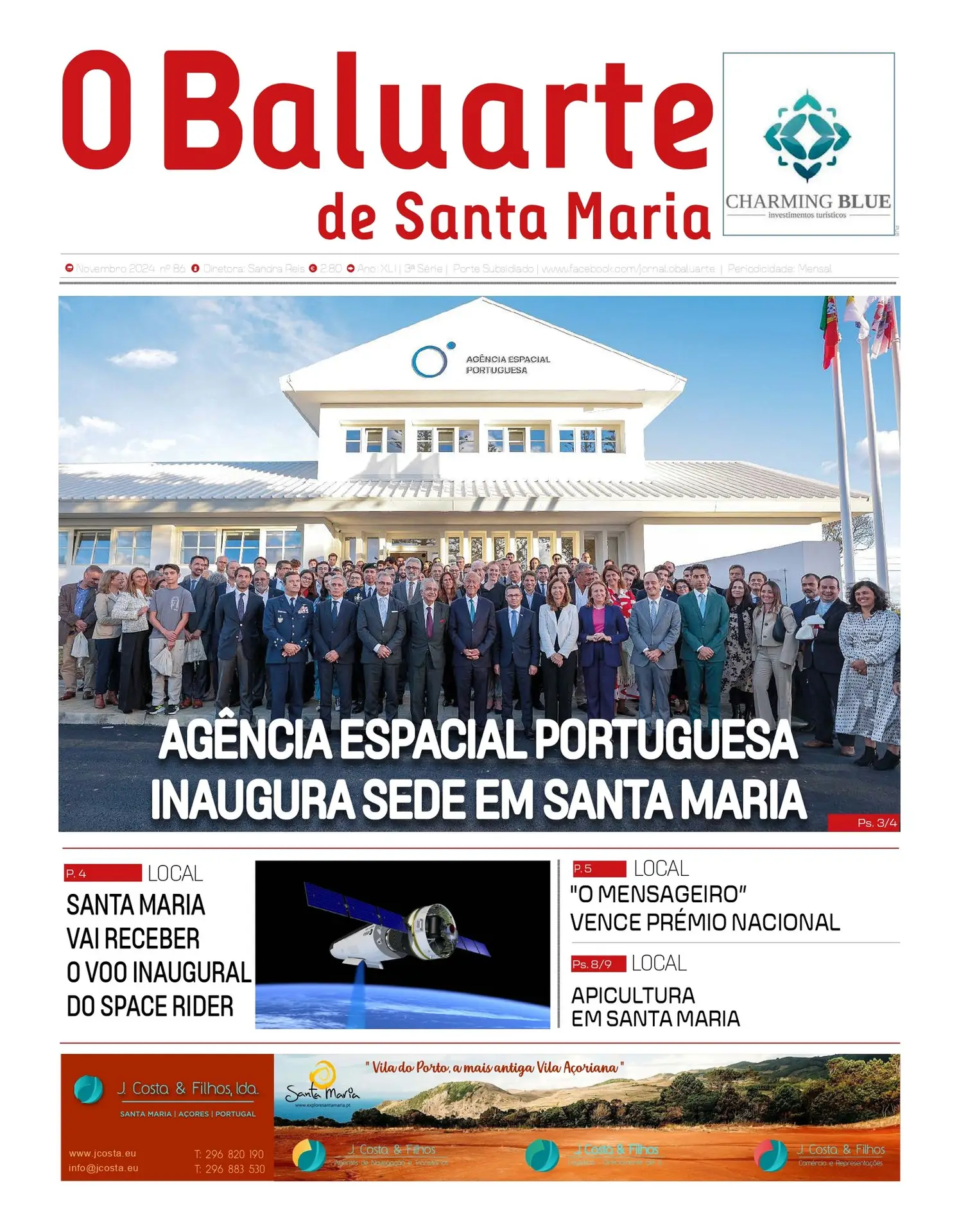 Vila do Porto: destaques de capa da edição de novembro de O Baluarte de Santa Maria