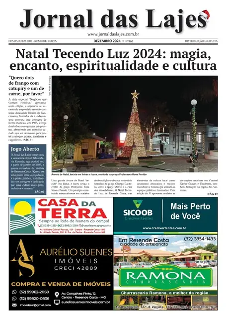 Resende Costa: os destaques da edição de dez./2024 do Jornal das Lajes