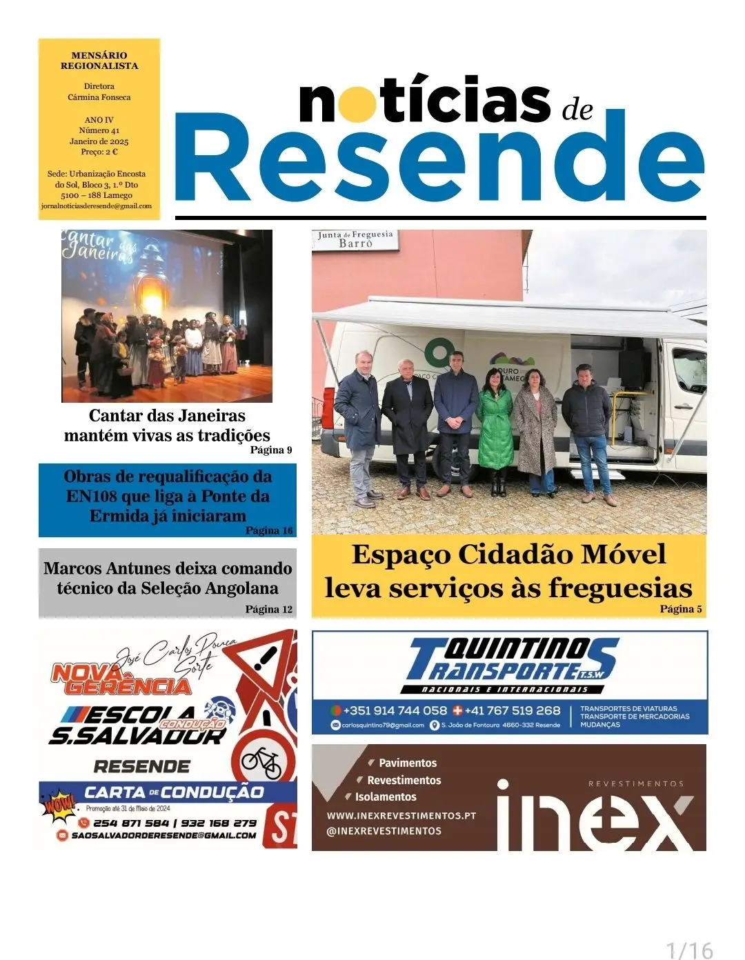 Destaques da edição de Janeiro/2025 do jornal Notícias de Resende