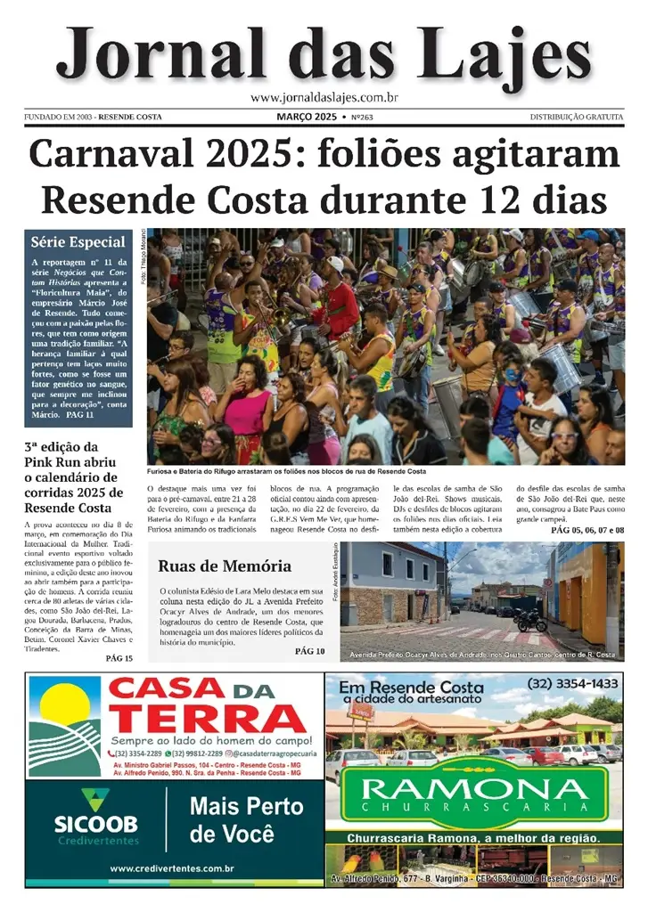 Resende Costa: destaques da edição de mar./2025 do Jornal das Lajes
