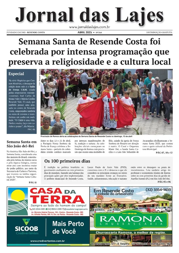 Resende Costa: destaques da edição de abril/2025 do Jornal das Lajes