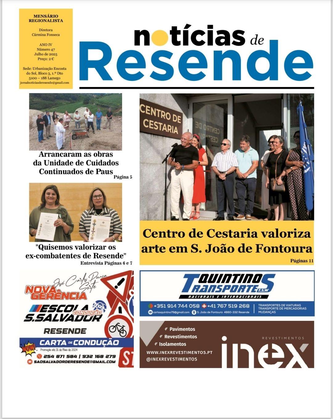 Em Portugal, destaques da edição de julho do jornal Notícias de Resende