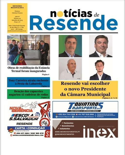 Destaques da edição de setembro do jornal português Notícias de Resende