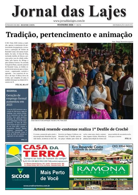 Resende Costa: destaques de capa da edição de fevereiro do Jornal das Lajes