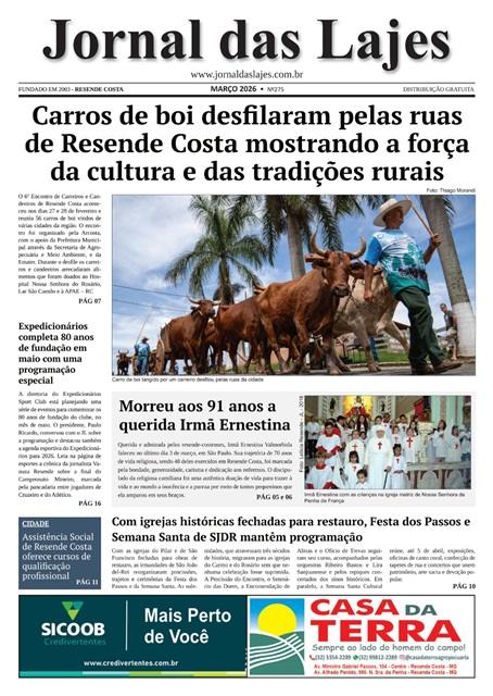 Resende Costa: destaques de capa da edição de março do Jornal das Lajes